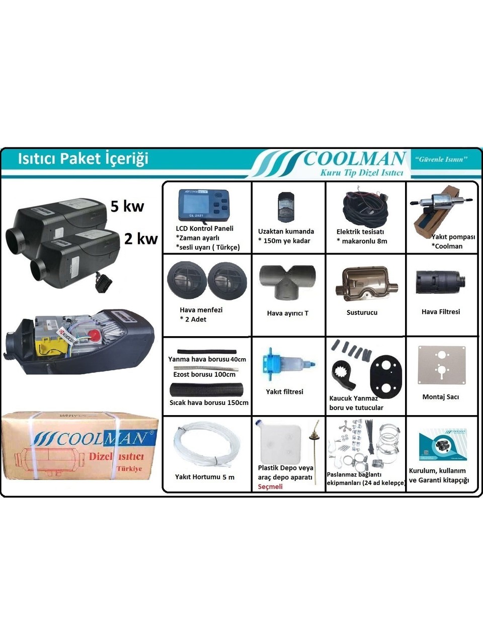 Coolman Webasto Tipi Thermon 2 Manuel Dizel Isıtıcı 2.8 kW
