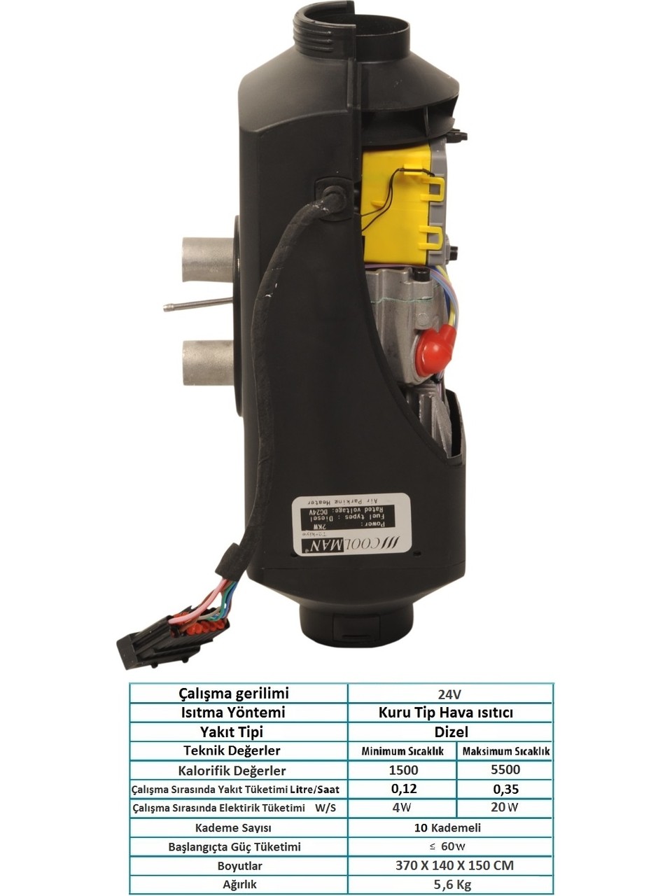 Coolman Webasto Tipi Thermon 2 Manuel Dizel Isıtıcı 2.8 kW